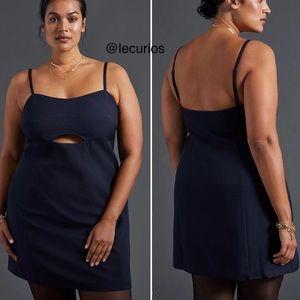 NWT Anthropologie Cut Out Shift Mini Dress. Size 1X. Navy color